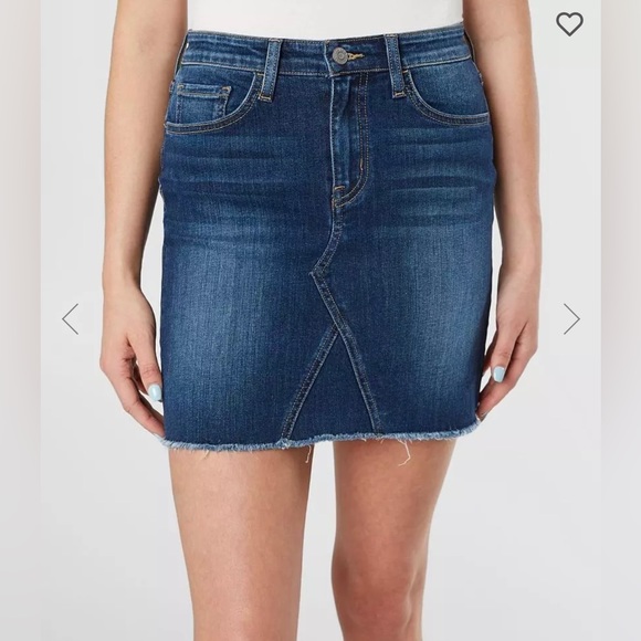 High Rise Blue Denim Stretch Mini Skirt - Bridge by Gly - SZ 28 - Picture 2 of 6